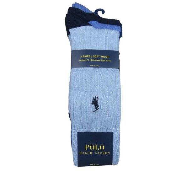 Polo Ralph Lauren Soft Touch Rib Dress Socks Men's Size 6-12.5 (3 PAIRS) NEW - Picture 1 of 13